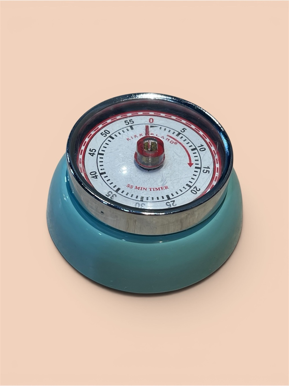 Retro kitchen timer Kikkerland sea foam green color loud